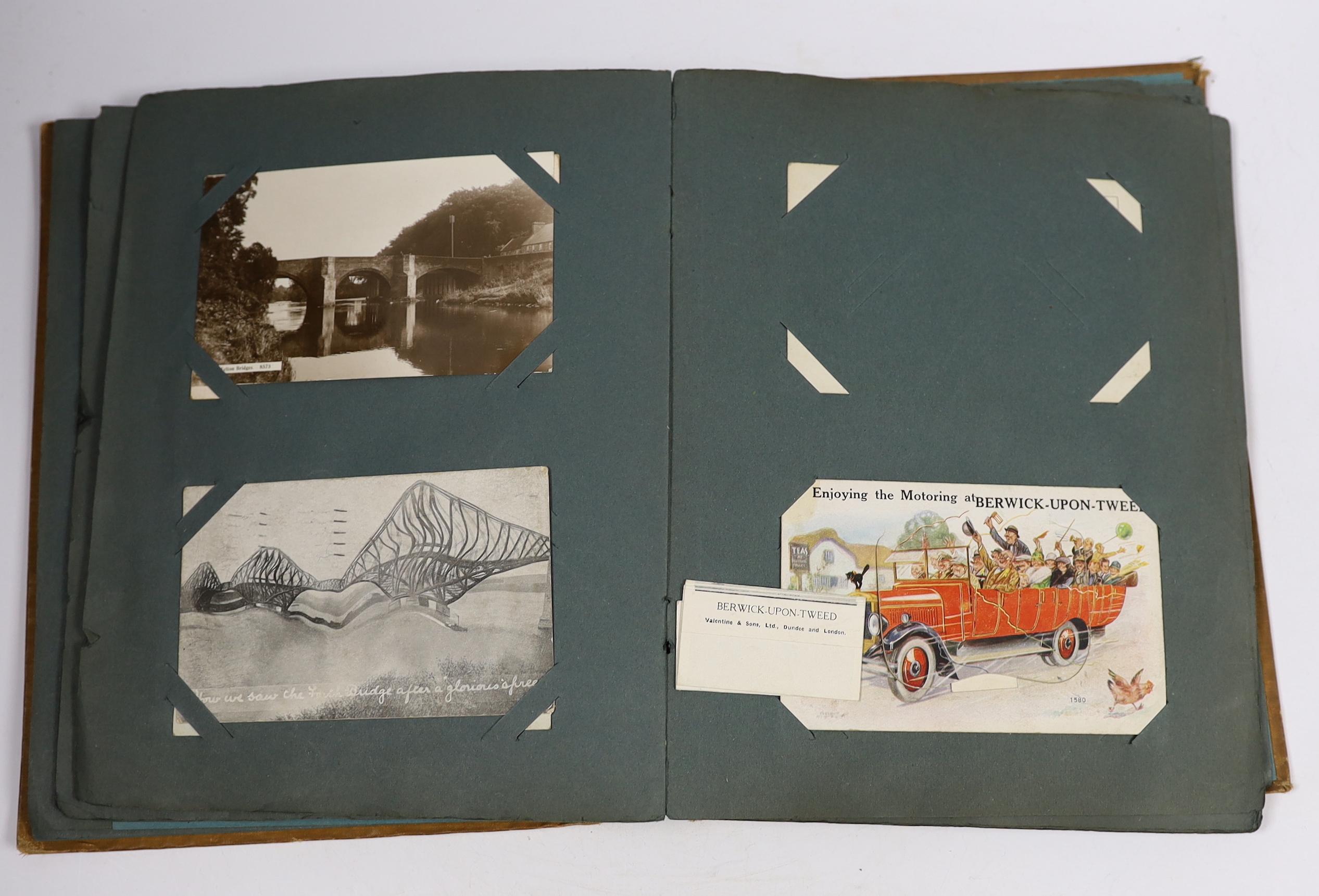 A postcard album and various early 20th century postcards